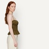 image:imageAmazon Essentials Womens RegularFit Smocked Cotton Stretch Poplin TankDeep Brown