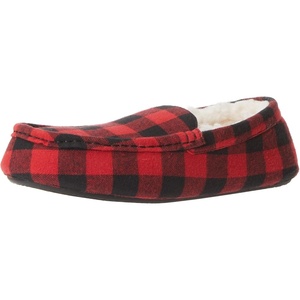 image:imageAmazon Essentials Mens Memory Foam Moccasin SlippersBlack Red Buffalo Check