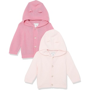 image:imageAmazon Essentials Unisex Babies Long Sleeve Hooded Sweater Pack of 2Dusty RoseLight Pink
