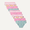 image:imageAmazon Essentials Girls Cotton Jersey Bikini Underwear Pack of 10Gingham Flower Pink