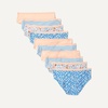 image:imageAmazon Essentials Girls Cotton Jersey Bikini Underwear Pack of 10Peach Flower Stripes