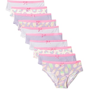 image:imageAmazon Essentials Girls Cotton Jersey Bikini Underwear Pack of 10Lilac Rainbow Stripes