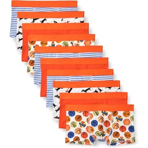 image:imageAmazon Essentials Boys Cotton Jersey Boxer Brief Underwear Pack of 10Balls Dogs Stripes