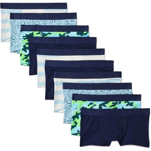 image:imageAmazon Essentials Boys Cotton Jersey Boxer Brief Underwear Pack of 10Camoflage Dinosaur Stripes