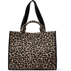 image:imageAmazon Essentials Womens Jacquard Tote Bag Black Animal Print One SizeTan Leopard
