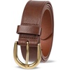 image:imageAmazon Essentials Womens Raw Edge Jeans Belt with Wide Waist StrapChestnut Brown