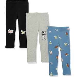 image:imageAmazon Essentials Disney  Marvel  Star Wars  Frozen  Princess Girls and Toddlers Cotton Stretch Leggings Multipacks3pack Grogu Force