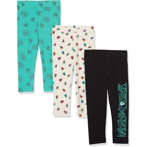 image:imageAmazon Essentials Disney  Marvel  Star Wars  Frozen  Princess Girls and Toddlers Cotton Stretch Leggings Multipacks3pack Marvel Wakanda Forever