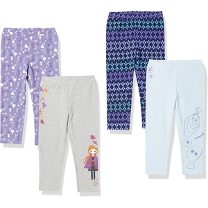 image:imageAmazon Essentials Disney  Marvel  Star Wars  Frozen  Princess Girls and Toddlers Cotton Stretch Leggings Multipacks4pack Frozen Nature