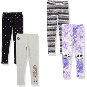 image:imageAmazon Essentials Disney  Marvel  Star Wars  Frozen  Princess Girls and Toddlers Cotton Stretch Leggings Multipacks4pack Nightmare Sally