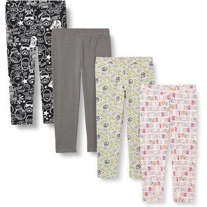 image:imageAmazon Essentials Disney  Marvel  Star Wars  Frozen  Princess Girls and Toddlers Cotton Stretch Leggings Multipacks4pack Star Wars Doodle