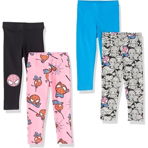 image:imageAmazon Essentials Disney  Marvel  Star Wars  Frozen  Princess Girls and Toddlers Cotton Stretch Leggings MultipacksMarvel Spiderman