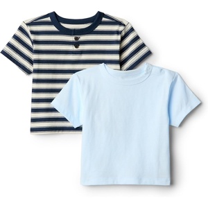 image:imageAmazon Essentials x Sofia Grainge Baby Boys Cotton Short Sleeve Crewneck TShirtsLight BlueStripe