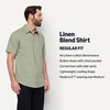 image:imageAmazon Essentials Mens Regular Fit Short Sleeve Linen ShirtDark Sage Green