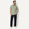 image:imageAmazon Essentials Mens Regular Fit Short Sleeve Linen ShirtDark Sage Green