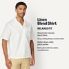 image:imageAmazon Essentials Mens RelaxedFit Short Sleeve Linen Blend ShirtWhite