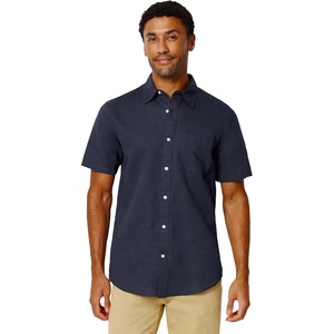 image:imageAmazon Essentials Mens Regular Fit Short Sleeve Linen ShirtNavy