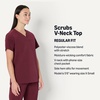 image:imageAmazon Basics Womens Scrubs VNeck Top with PocketsBurgundy