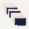 image:imageAmazon Essentials Girls Cotton Jersey Boxer Brief Underwear Pack of 10Spot Stripe Navy