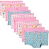 image:imageAmazon Essentials Girls Cotton Jersey Boxer Brief Underwear Pack of 10Gingham Flower Pink