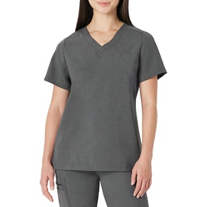 image:imageAmazon Basics Womens Scrubs VNeck Top with PocketsCharcoal