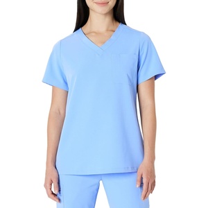 image:imageAmazon Basics Womens Scrubs VNeck Top with PocketsCornflower Blue