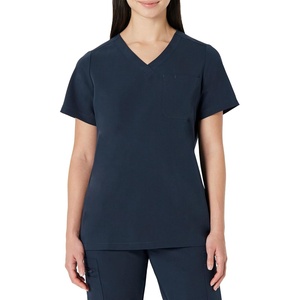 image:imageAmazon Basics Womens Scrubs VNeck Top with PocketsNavy