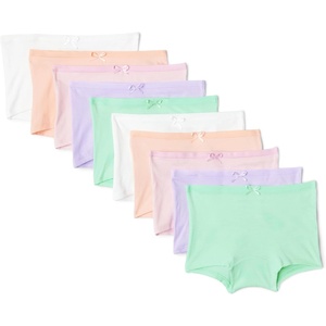image:imageAmazon Essentials Girls Cotton Jersey Boxer Brief Underwear Pack of 10Pastels