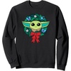 image:imageAmazon Essentials The Mandalorian Grogu Holiday Christmas Wreath SweatshirtBlack