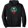image:imageAmazon Essentials The Mandalorian Helmet Holiday Christmas Wreath Pullover HoodieBlack