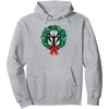 image:imageAmazon Essentials The Mandalorian Helmet Holiday Christmas Wreath Pullover HoodieHeather Grey
