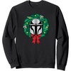image:imageAmazon Essentials The Mandalorian Helmet Holiday Christmas Wreath SweatshirtBlack