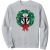 image:imageAmazon Essentials The Mandalorian Helmet Holiday Christmas Wreath SweatshirtHeather Grey