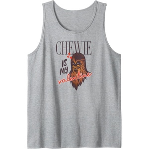 image:imageAmazon Essentials Star Wars Chewbacca Chewie Is My Valentine Tank TopHeather Grey