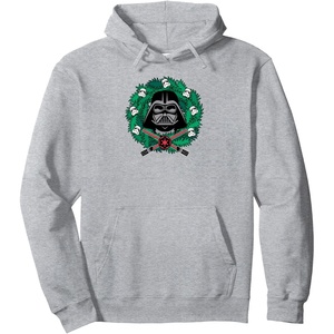 image:imageAmazon Essentials Star Wars Darth Vader Helmet Holiday Christmas Wreath Pullover HoodieHeather Grey