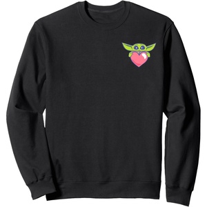 image:imageAmazon Essentials The Mandalorian Grogu Holding a Valentines Heart SweatshirtBlack