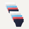 image:imageAmazon Essentials Boys Cotton Jersey Brief Underwear Pack of 10Grey Red Navy