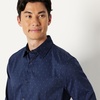 image:imageAmazon Essentials Mens RegularFit WrinkleResistant Stretch Dress ShirtNavy  Geo Print