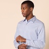 image:imageAmazon Essentials Mens RegularFit WrinkleResistant Stretch Dress ShirtWhite  Grid Check