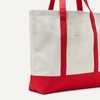 image:imageAmazon Essentials Unisex Adults Large Heavy Duty Canvas Beach Tote Bag Natural One SizeNaturalRed