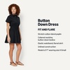 image:imageAmazon Essentials Womens Fit amp Flare Cotton Poplin Collared Short Sleeve Dress with Elastic WaistBlack