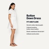 image:imageAmazon Essentials Womens Fit amp Flare Cotton Poplin Collared Short Sleeve Dress with Elastic WaistBright White