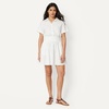 image:imageAmazon Essentials Womens Fit amp Flare Cotton Poplin Collared Short Sleeve Dress with Elastic WaistBright White