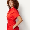image:imageAmazon Essentials Womens Fit amp Flare Cotton Poplin Collared Short Sleeve Dress with Elastic WaistRed