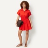 image:imageAmazon Essentials Womens Fit amp Flare Cotton Poplin Collared Short Sleeve Dress with Elastic WaistRed