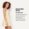 image:imageAmazon Essentials Womens Fit amp Flare Denim Mini DressEcru