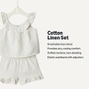 image:imageAmazon Essentials x Sofia Grainge Toddlers and Baby Girls Cotton Linen Sleeveless Top amp Shorts Set with RufflesLight Beige
