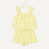 image:imageAmazon Essentials x Sofia Grainge Toddlers and Baby Girls Cotton Linen Sleeveless Top amp Shorts Set with RufflesYellow Gingham