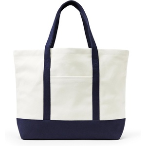image:imageAmazon Essentials Unisex Adults Large Heavy Duty Canvas Beach Tote Bag Natural One SizeNaturalNavy