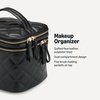 image:imageAmazon Essentials Womens Quilted Makeup Bag with Brush Storage Black Faux Leather One SizeBlack Faux Leather